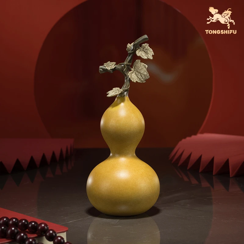 铜师傅《福禄之飞黄腾达》客厅桌面铜葫芦摆件 家居装饰乔迁礼物