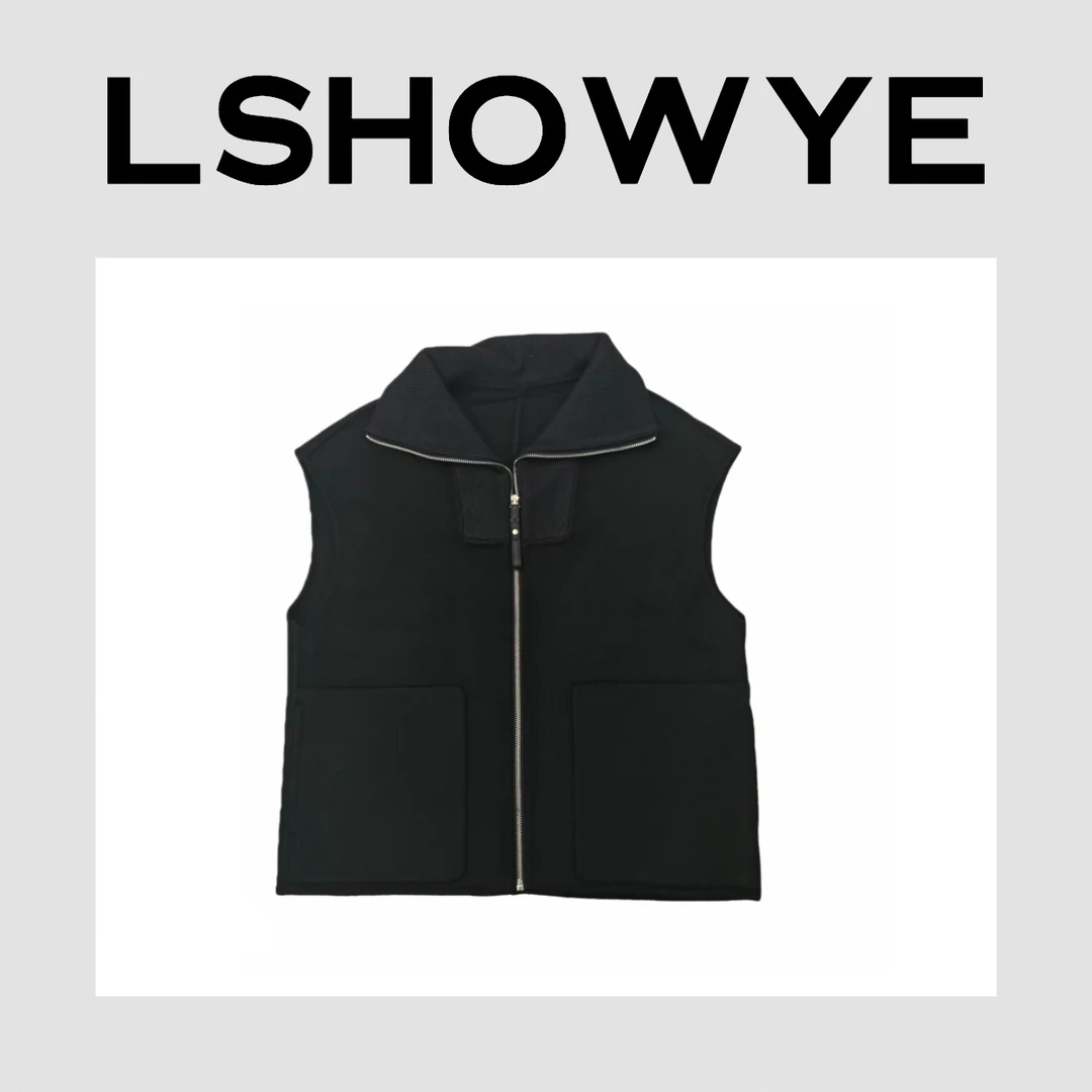 LSHOWYE｜针织领羊绒羊毛马甲 hx25103