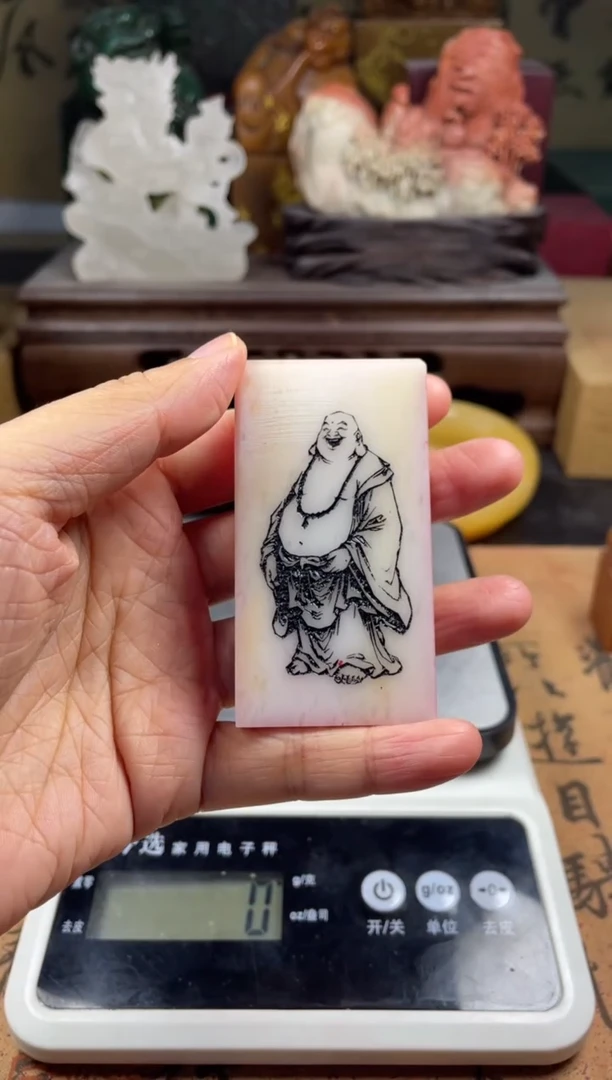 寿山石印石芙蓉石 弥勒多面印 金石寿