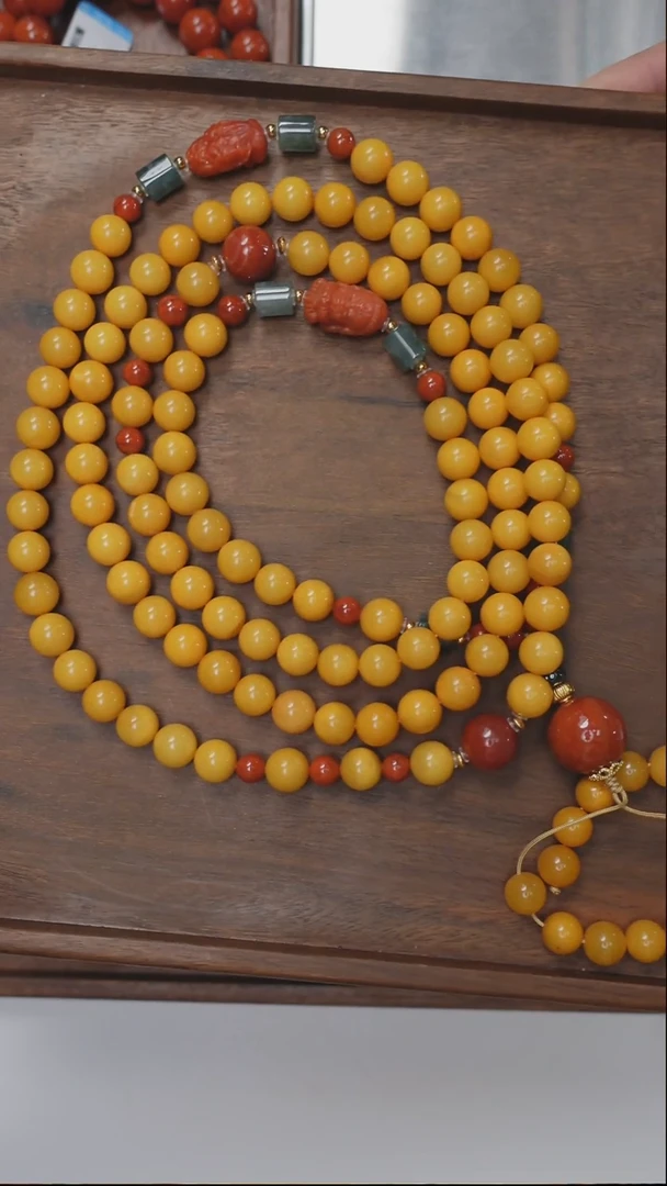 【闪购商品】琥珀颈饰未镶嵌焦皮料108