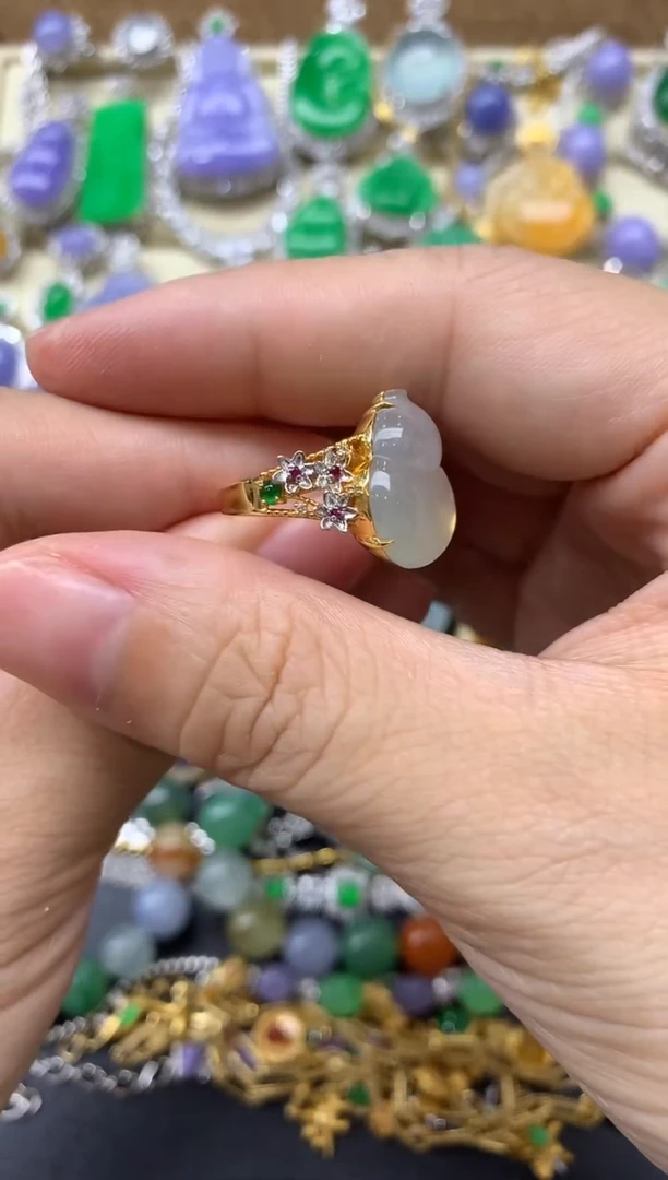 【闪购商品】翡翠戒指18K金镶嵌293-中国好珍宝