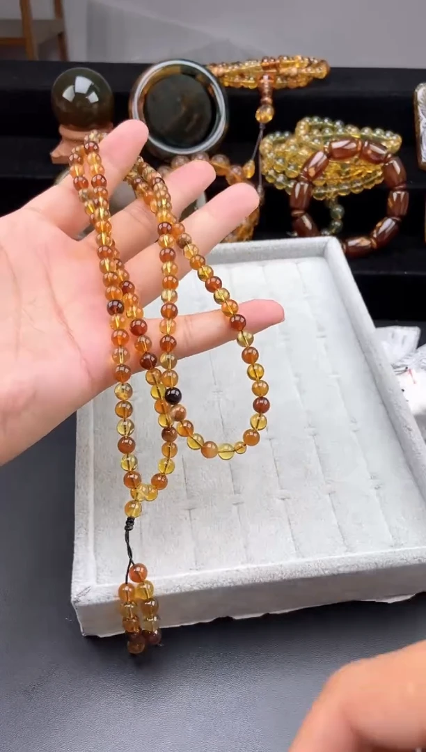 未镶嵌琥珀手链多宝108项链