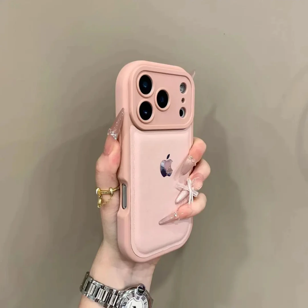 小众气垫皮纹防摔适用iPhone16promax手机壳15pro个性14网红13/12