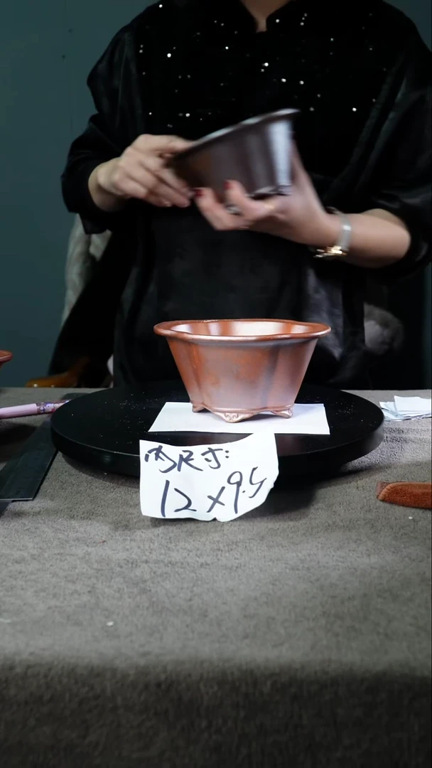 宜兴紫砂花盆小盆