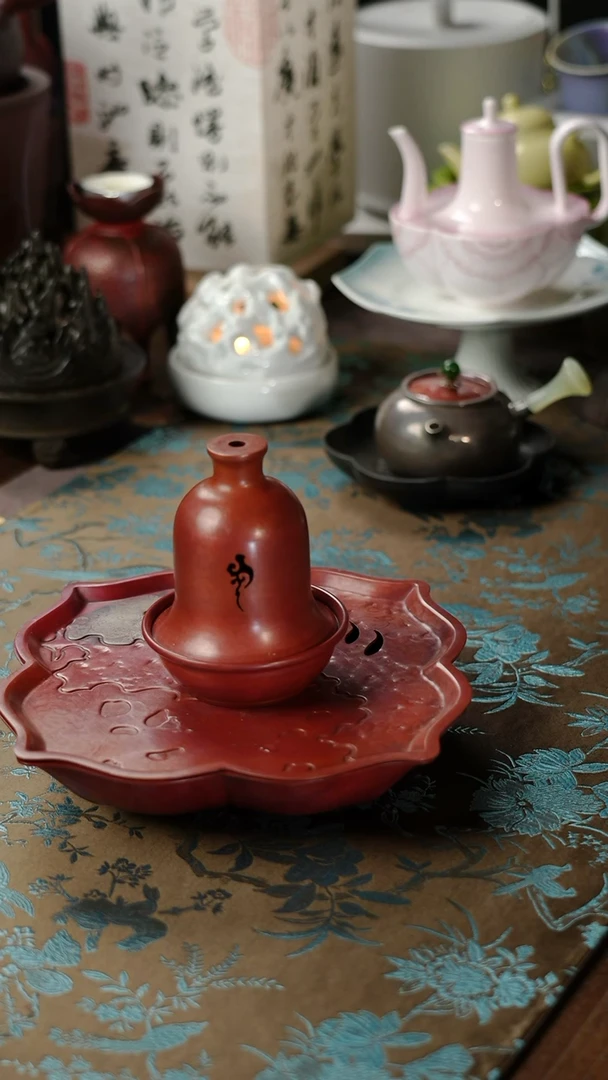 【闪购商品】紫铜茶道熏香香炉镂空