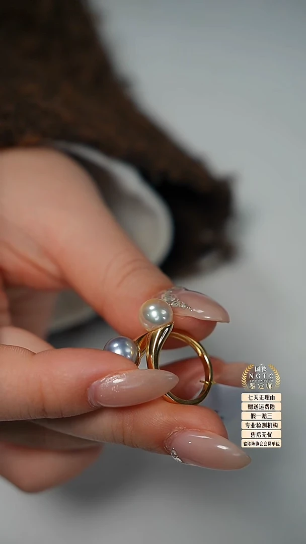 银S925镶嵌戒指海水珍珠L海水戒指