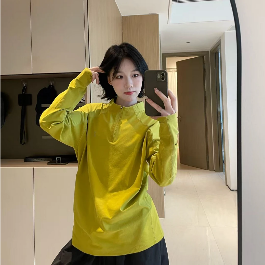 【小蔡专属】半拉链夏日明媚色调凉感男女拼接运动健身训练速干T恤