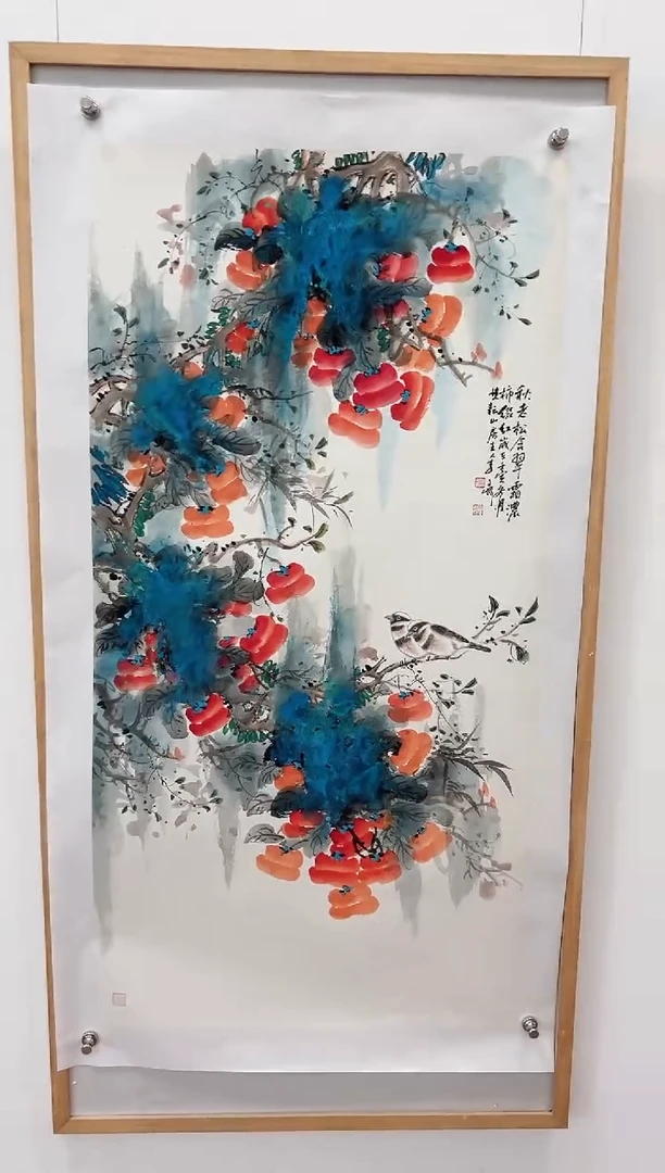 国画李文峰四尺整张花鸟