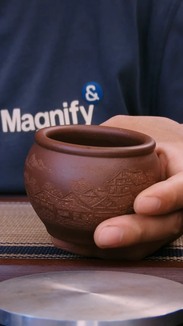 茶壶紫砂明***好150CC深井紫泥杯子