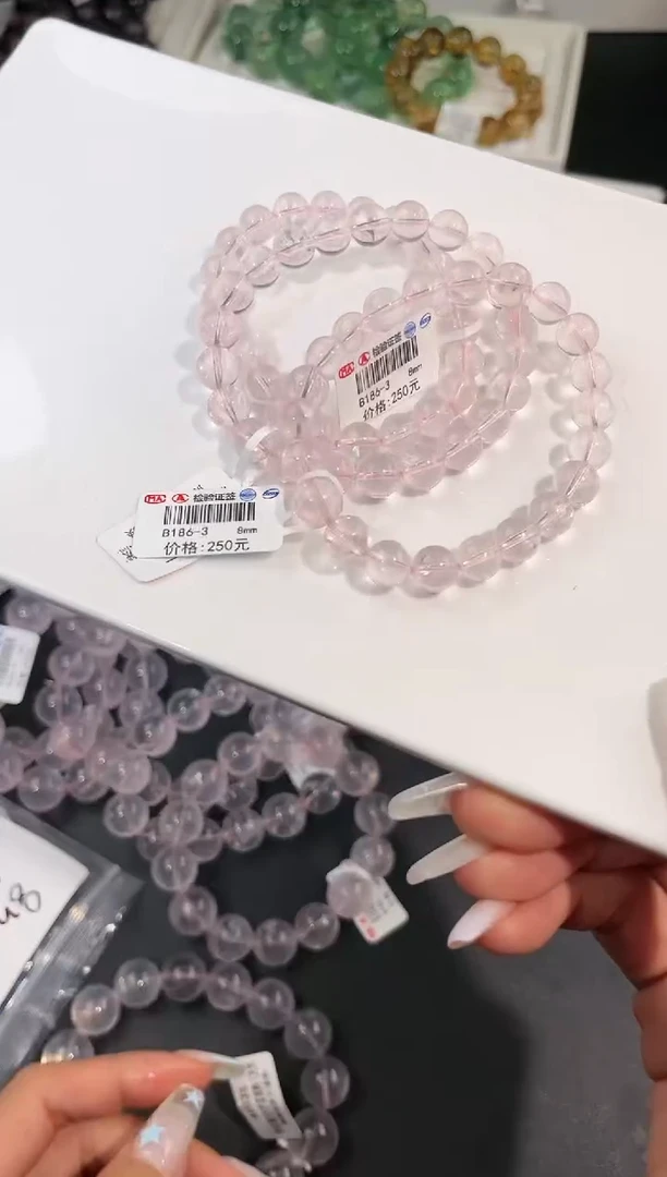 水晶手链未镶嵌多样性发一Q1莫粉8mm