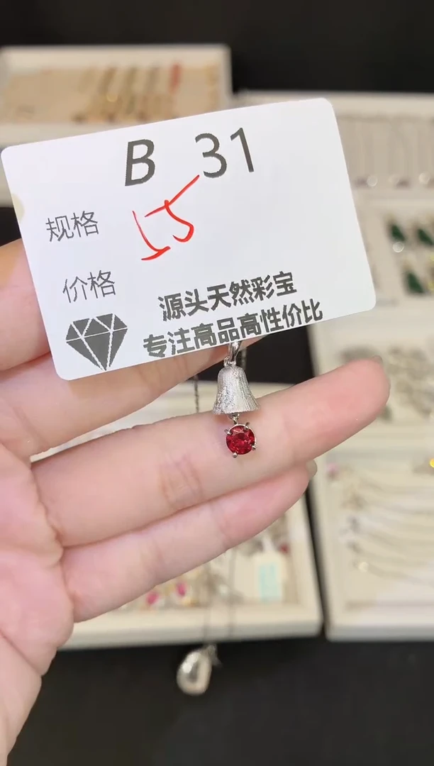 吊坠(不含链)银S925镶嵌石榴石多样性发一B31