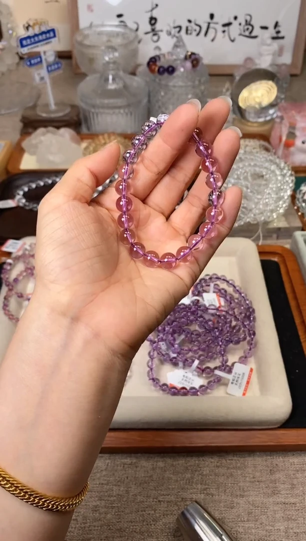 水晶手串未镶嵌8m巴西紫水晶