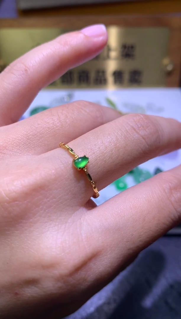 银S925镶嵌戒指翡翠净货