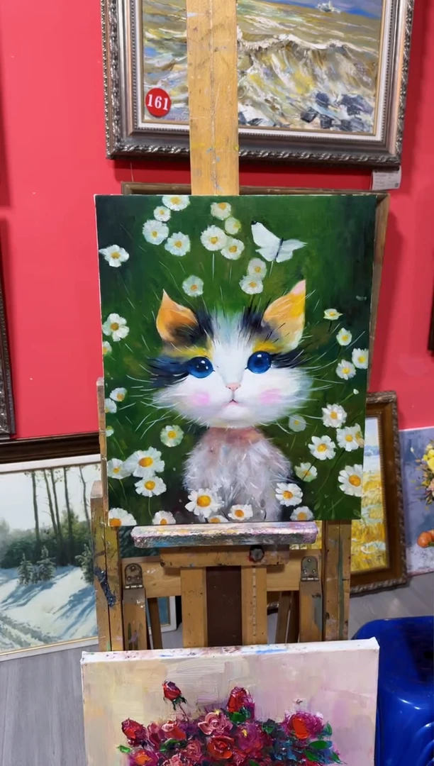 油画俄罗斯手绘油画作品《勇气》40x50cm 带外框