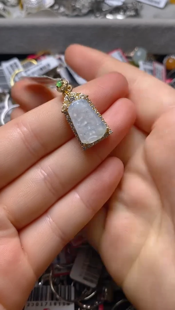 银S925镶嵌戒指翡翠百内无证书