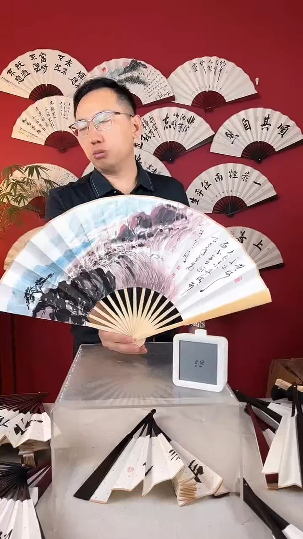 书法黄河之水天上来手写手绘扇面