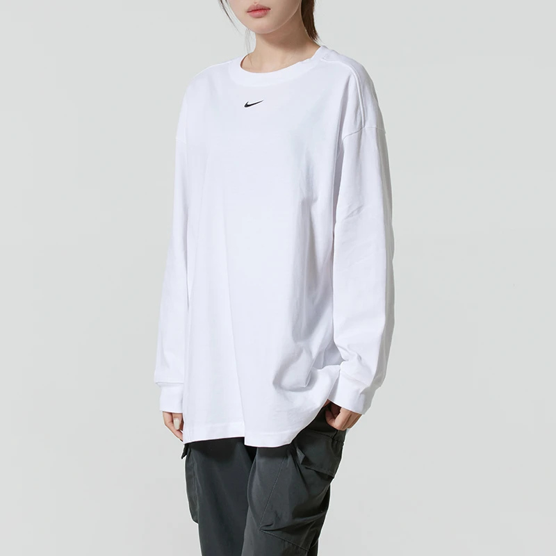 NIKE耐克女T恤2025秋季新款运动时尚长袖舒适透气休闲训练套头衫