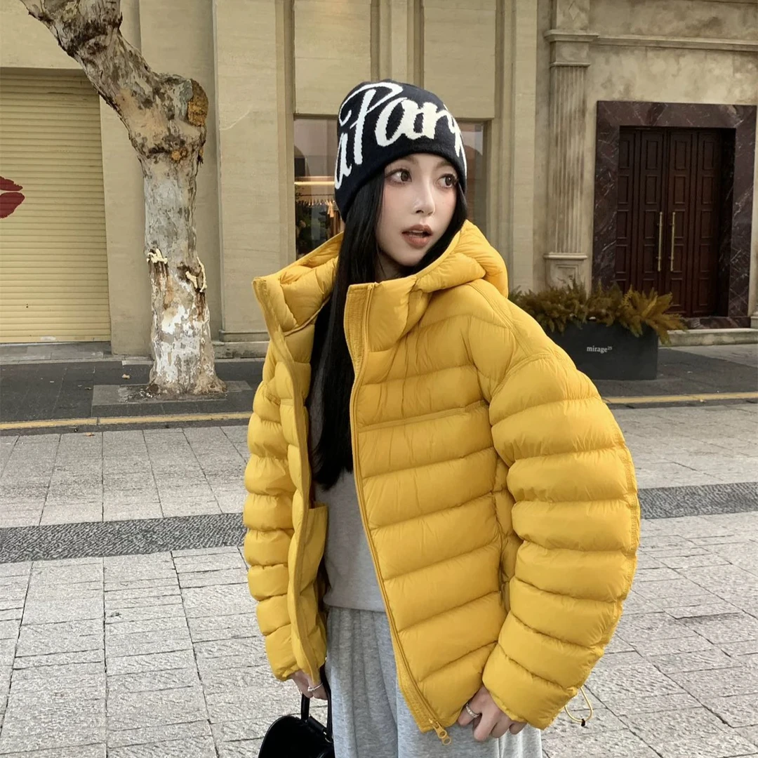 【排骨黑总】2025冬季新款排骨泡芙连帽羽绒服新款休闲百搭保暖女款