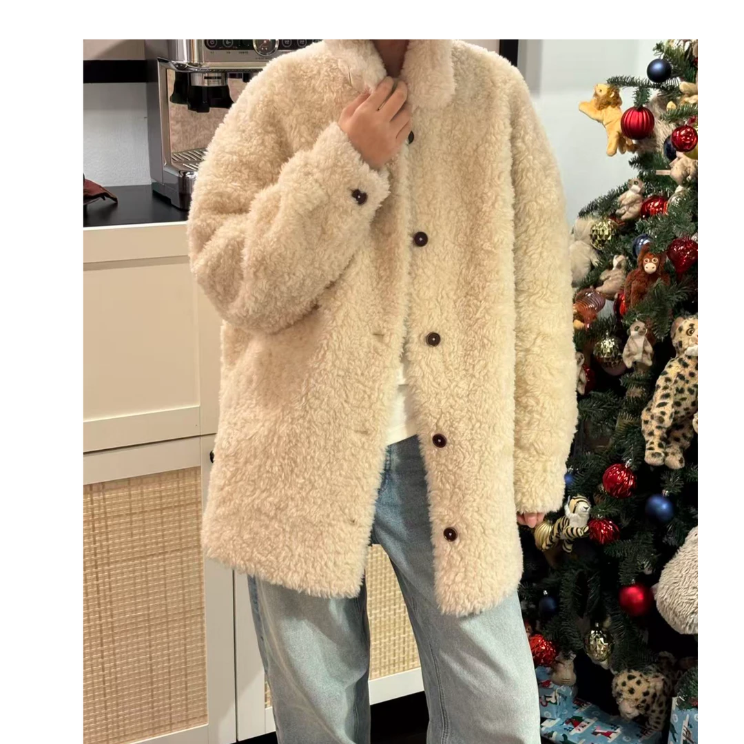 莹莹家/欧货女装时尚百搭羊羔毛女外套潮韩系