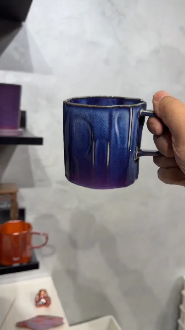 67柴房陶瓷柴烧紫韵树桩杯