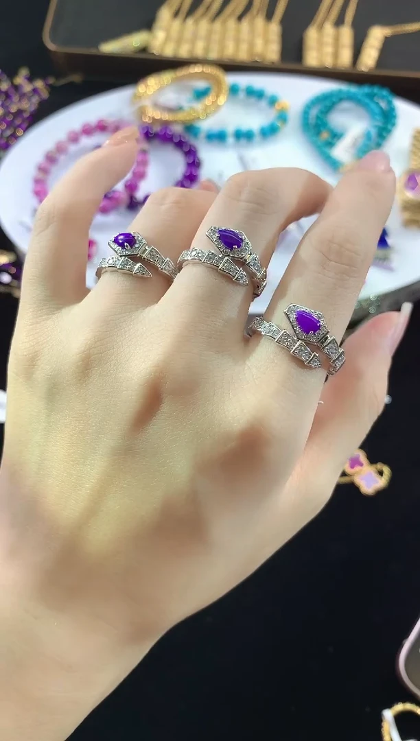 银S925镶嵌苏纪石（舒俱来）.戒指多样性发一