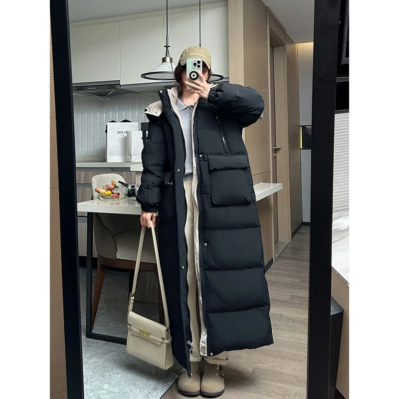 超长款加厚韩版羽绒棉服2025新款宽松极寒棉衣情侣大码棉袄外套冬