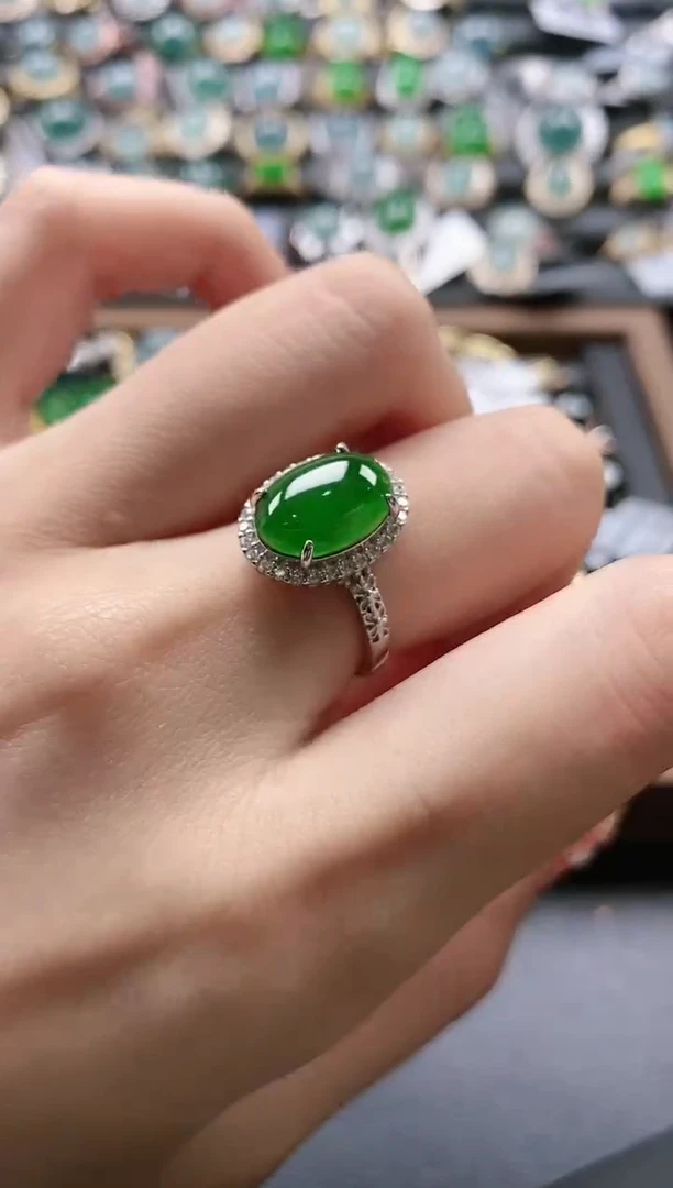 【闪购商品】翡翠戒指银S925镶嵌51151