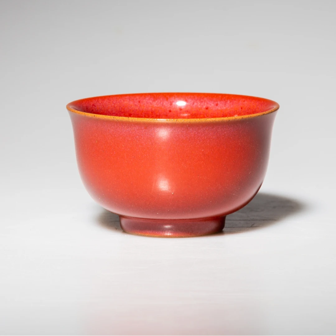 【昊天红】紫砂胎宝石釉铃铛杯80ml茶杯茶具小师姐评茶