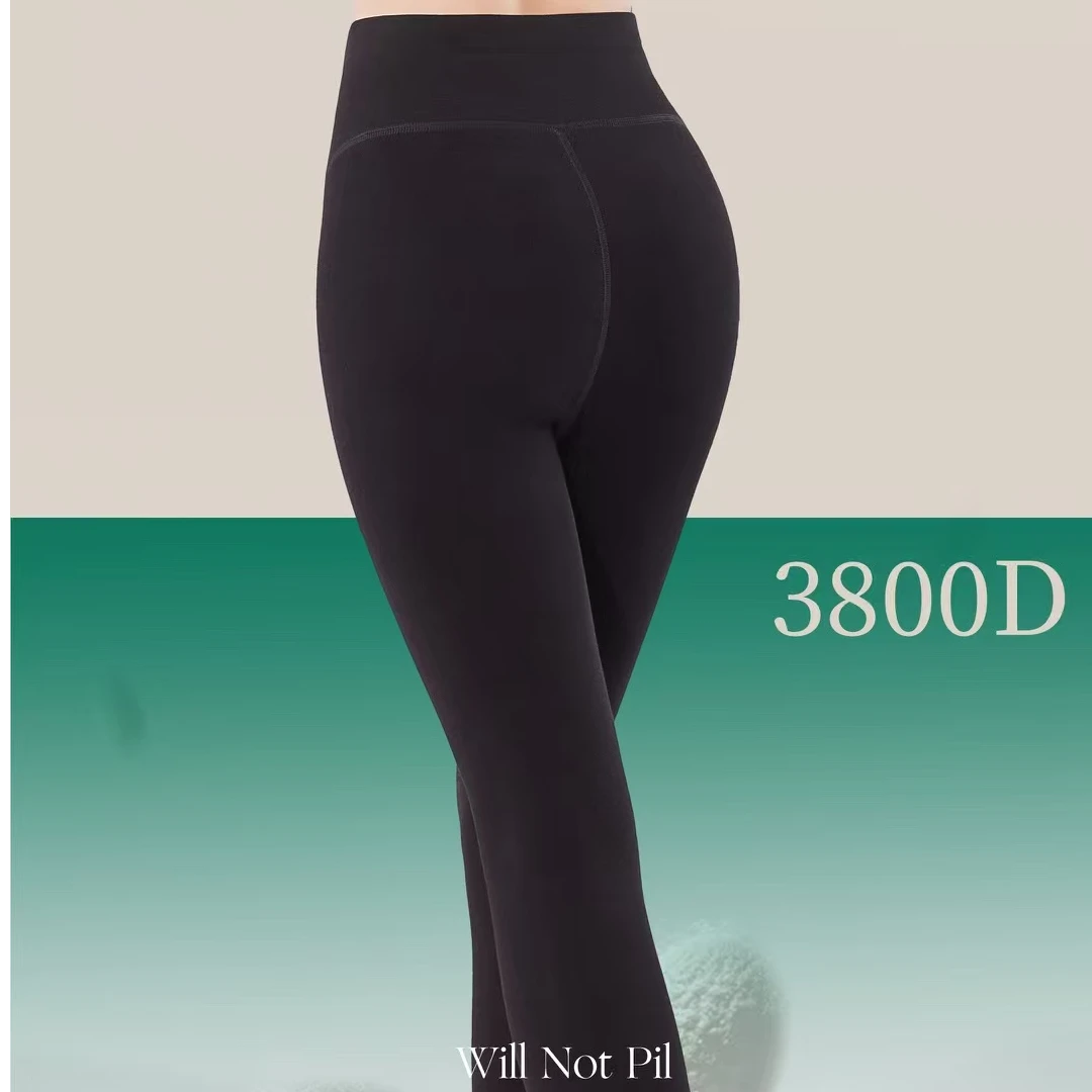 棉店暖羊高腰黑色哑光蚕丝元气棉打底裤（726）