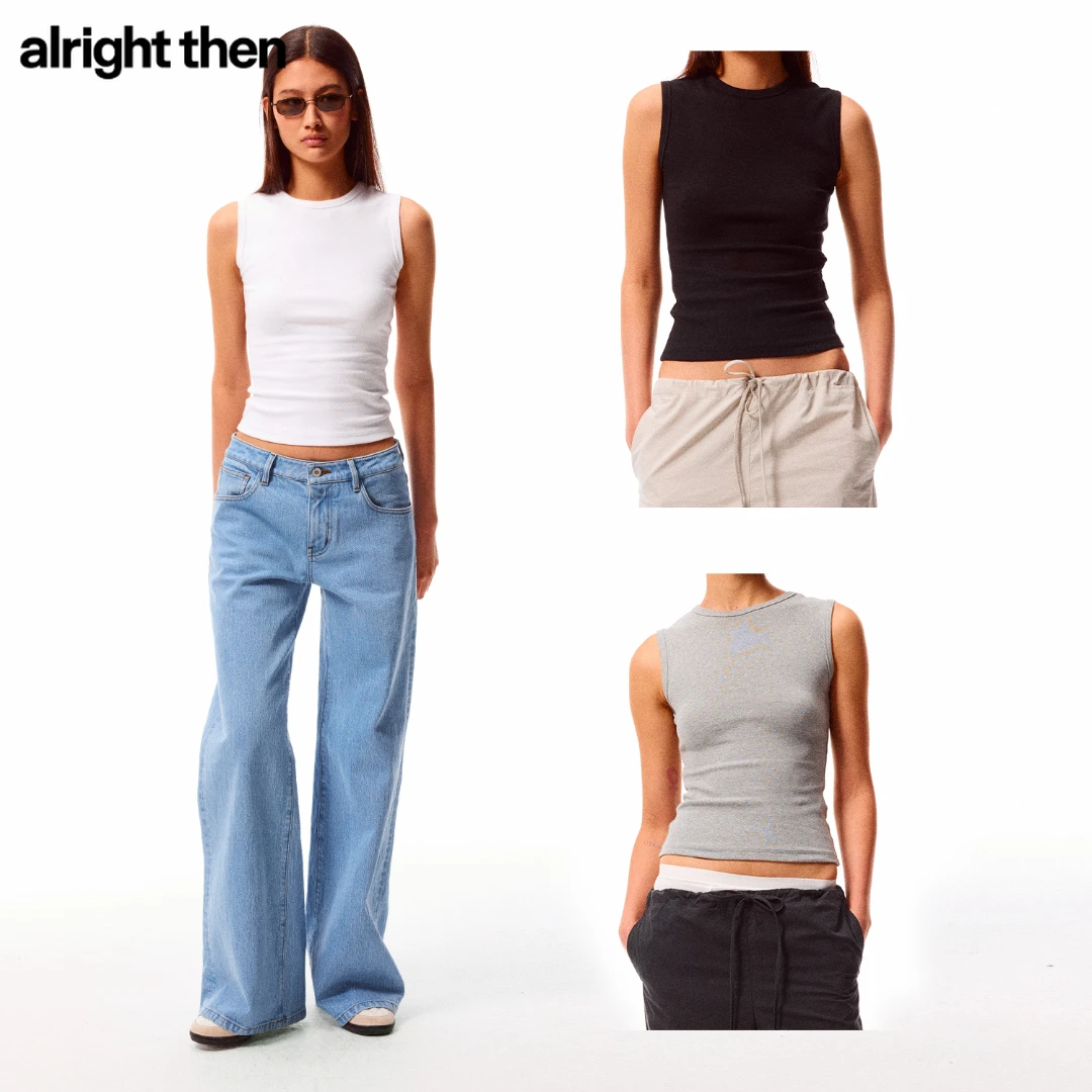 alright thenTank Tight三色基础款精梳棉高弹圆领修身无袖背心
