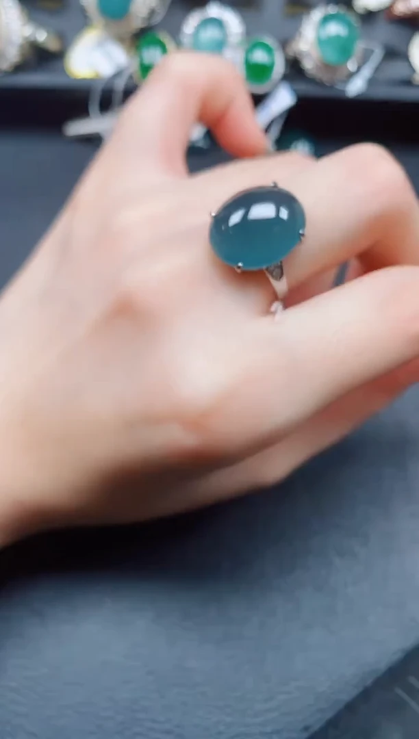 银S925镶嵌戒指翡翠翡翠