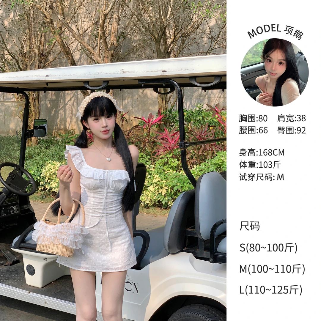 天鹅er 【纯纯初恋】气质显瘦短款修身连衣裙E24Q0537