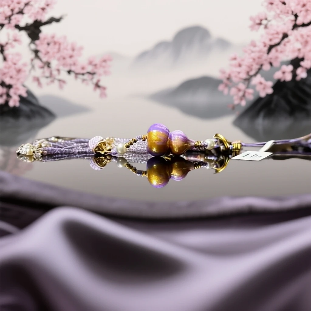 紫气东来大漆葫芦带流苏挂件564【无礼盒】