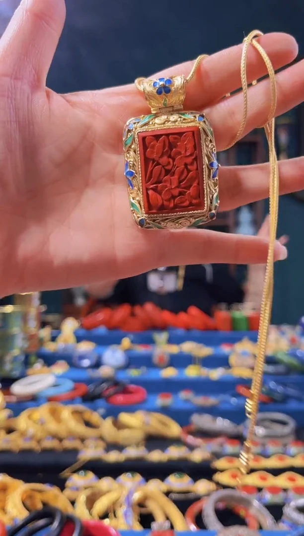 【闪购商品】非遗技艺 花丝镶嵌漆牌吊坠