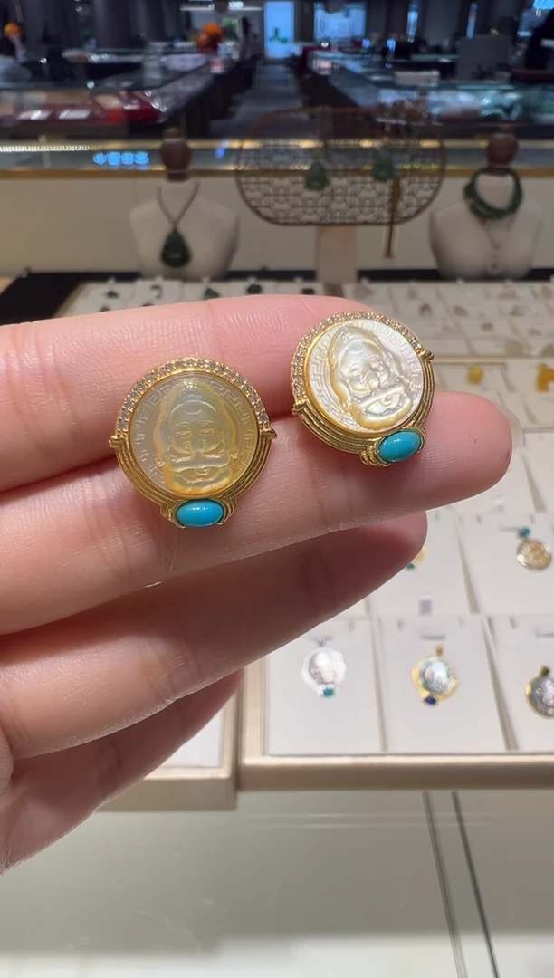 【闪购商品】耳饰贝壳（贝母）银S925镶嵌@@C10882JB-LSS-J