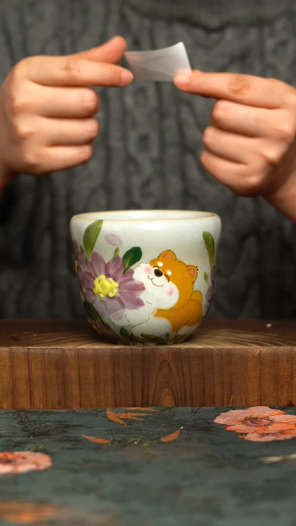 杯釉下彩手工手绘同款陶器