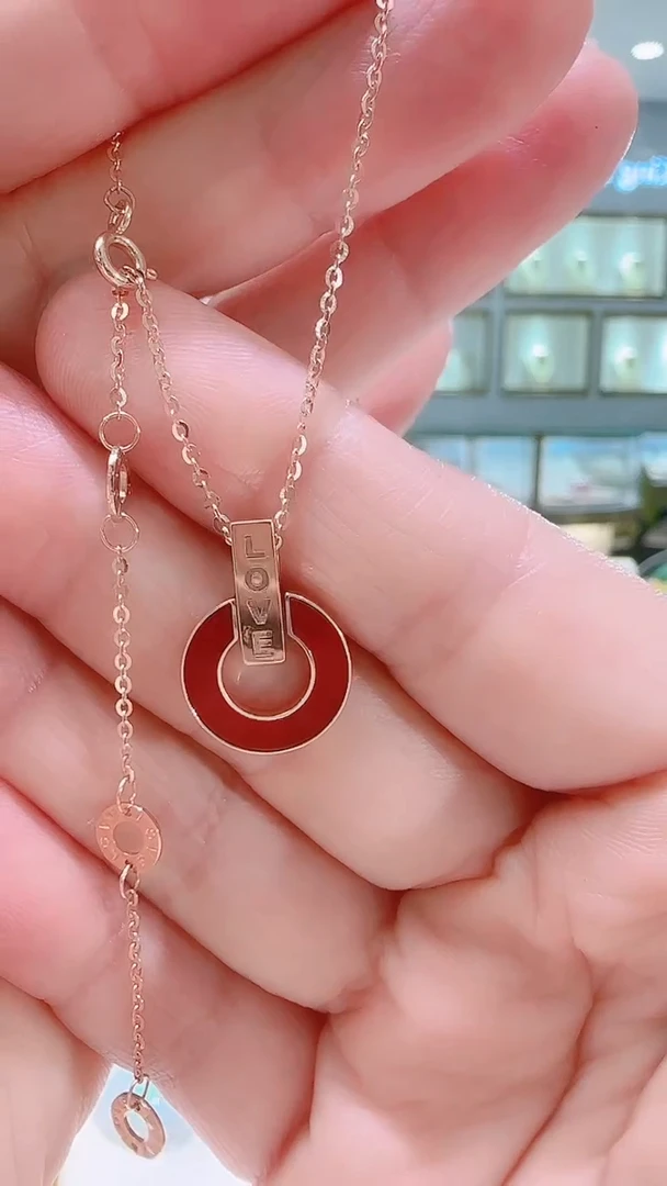 玛瑙/玉髓套链18K金镶嵌套链