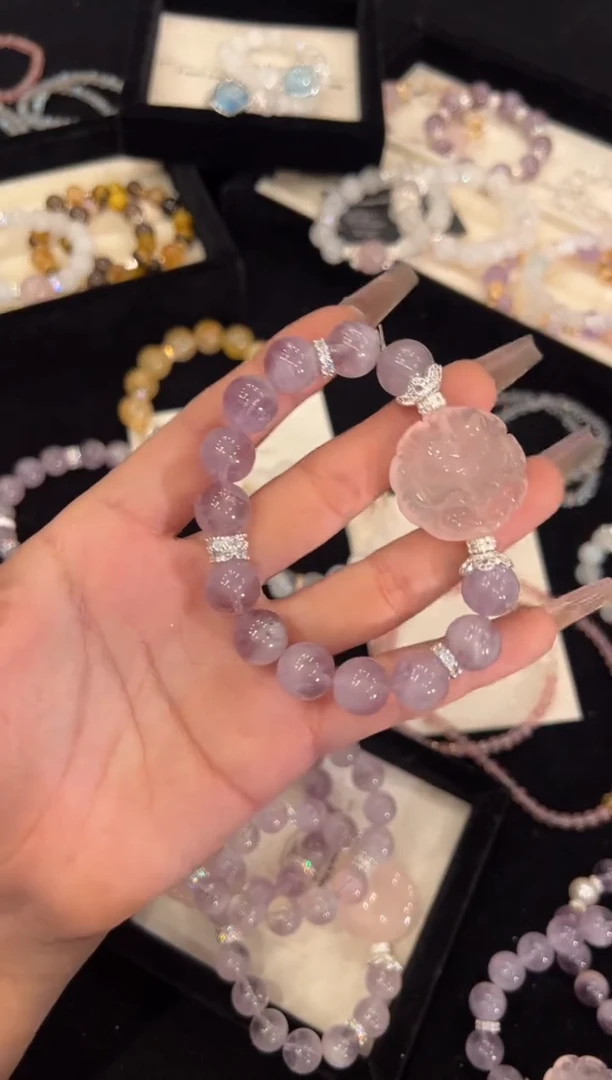 【闪购商品】水晶手链合金紫兔毛手链x1348