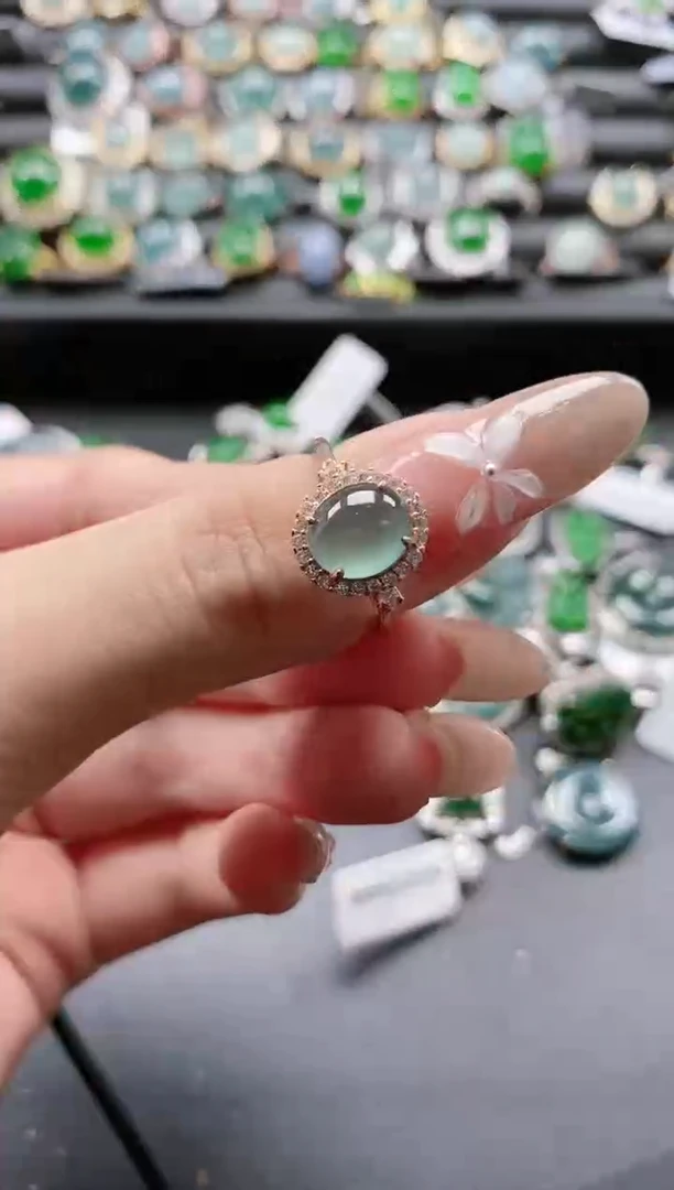 【闪购商品】翡翠戒指银S925镶嵌51511