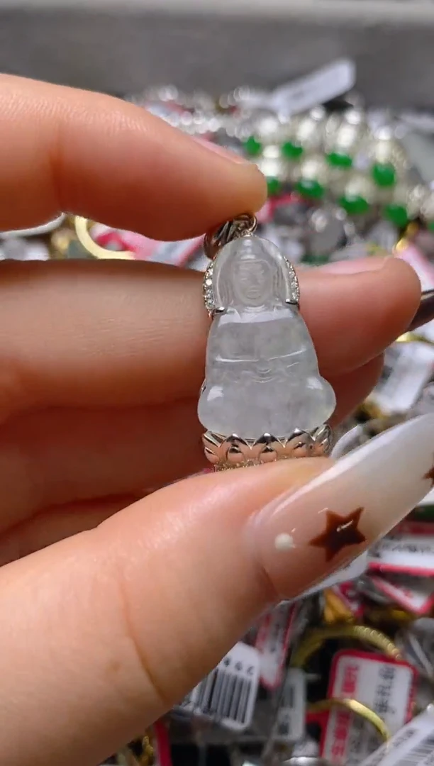 银S925镶嵌戒指翡翠百内无证书