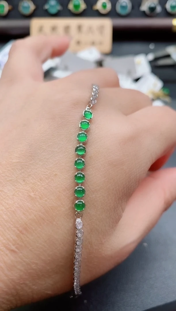 银S925镶嵌戒指翡翠1