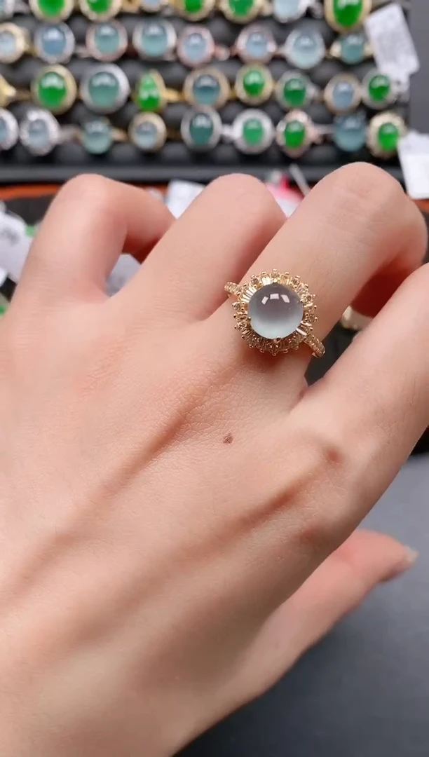 银S925镶嵌戒指翡翠111