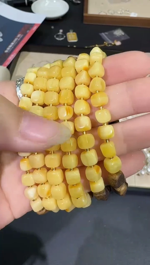 【闪购商品】蜜蜡手串未镶嵌X0209-1195-51多样性一件