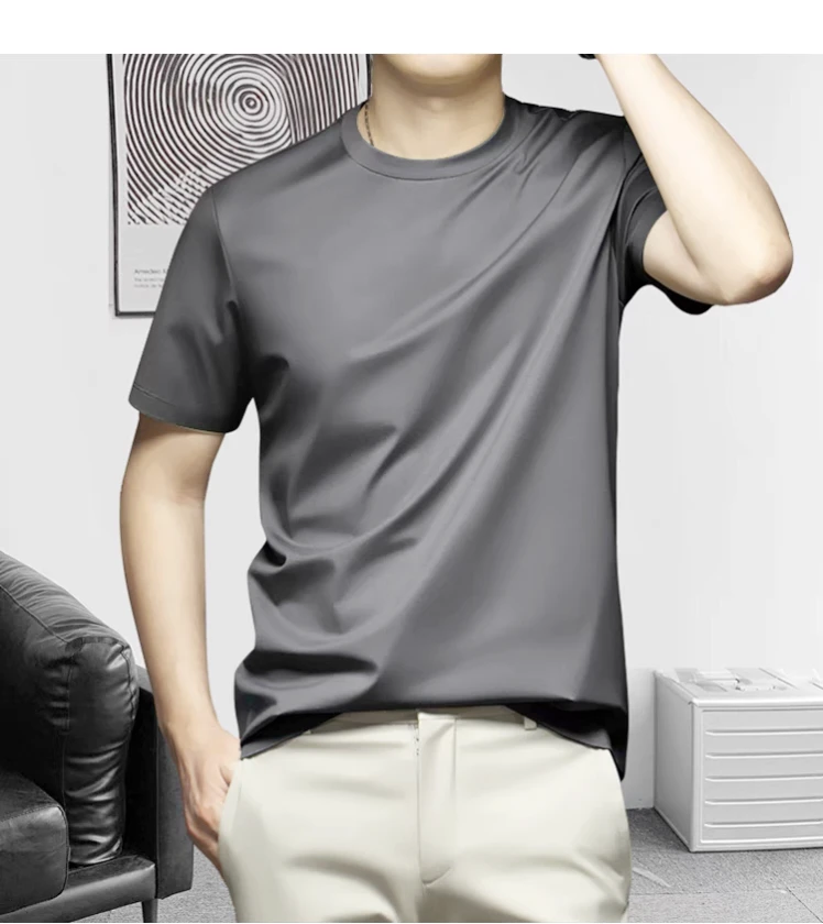 【短袖T恤2501】男士品牌原单简约时尚商务绅士清凉一夏短袖T恤衫