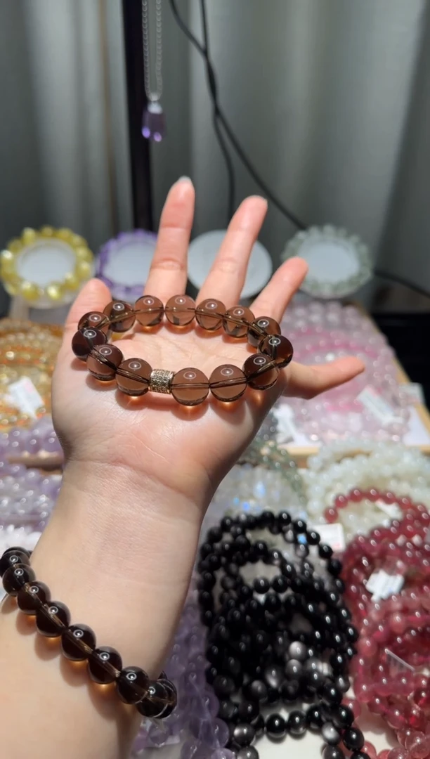 【闪购商品】烟晶手链未镶嵌茶晶13mm