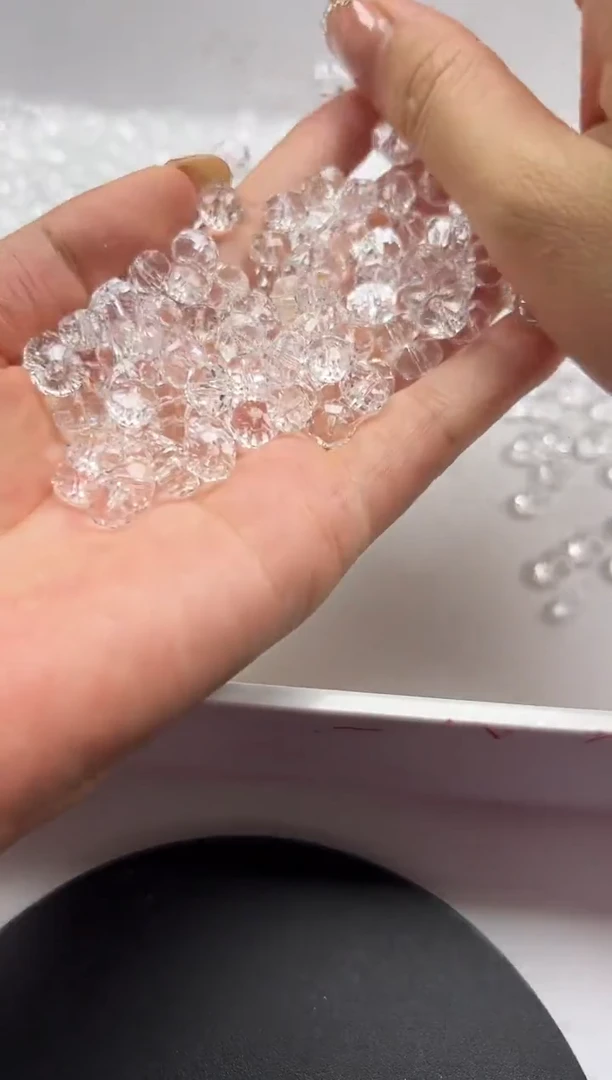 颈饰未镶嵌水晶w3067白水车轮切面算盘8*4mm*20颗