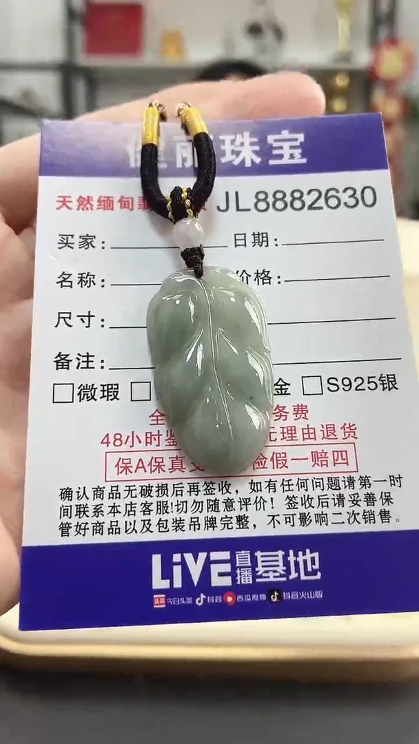 颈饰未镶嵌翡翠天然缅甸翡翠A货 金枝玉叶(一物一证)