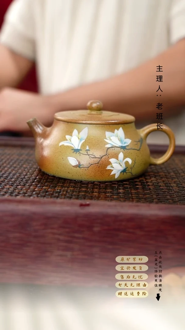 茶壶紫砂柴烧玉兰