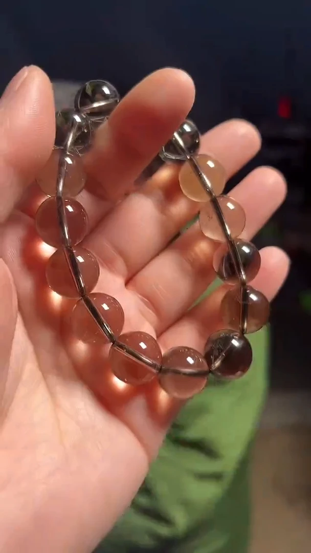 【闪购商品】烟晶手链未镶嵌天然茶晶手串多样性发一13mm