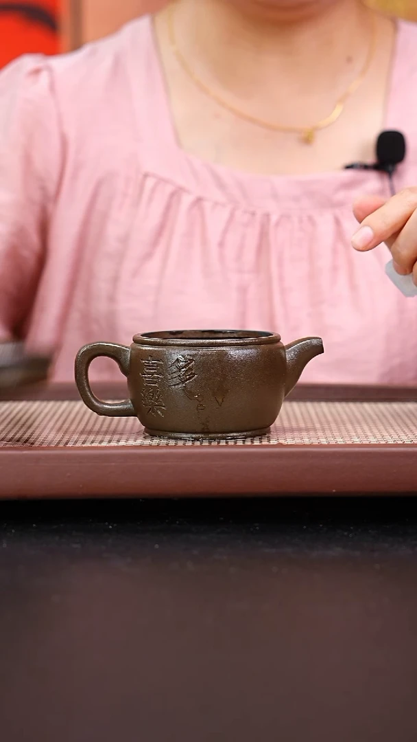 茶壶紫砂柴烧汉瓦刻绘